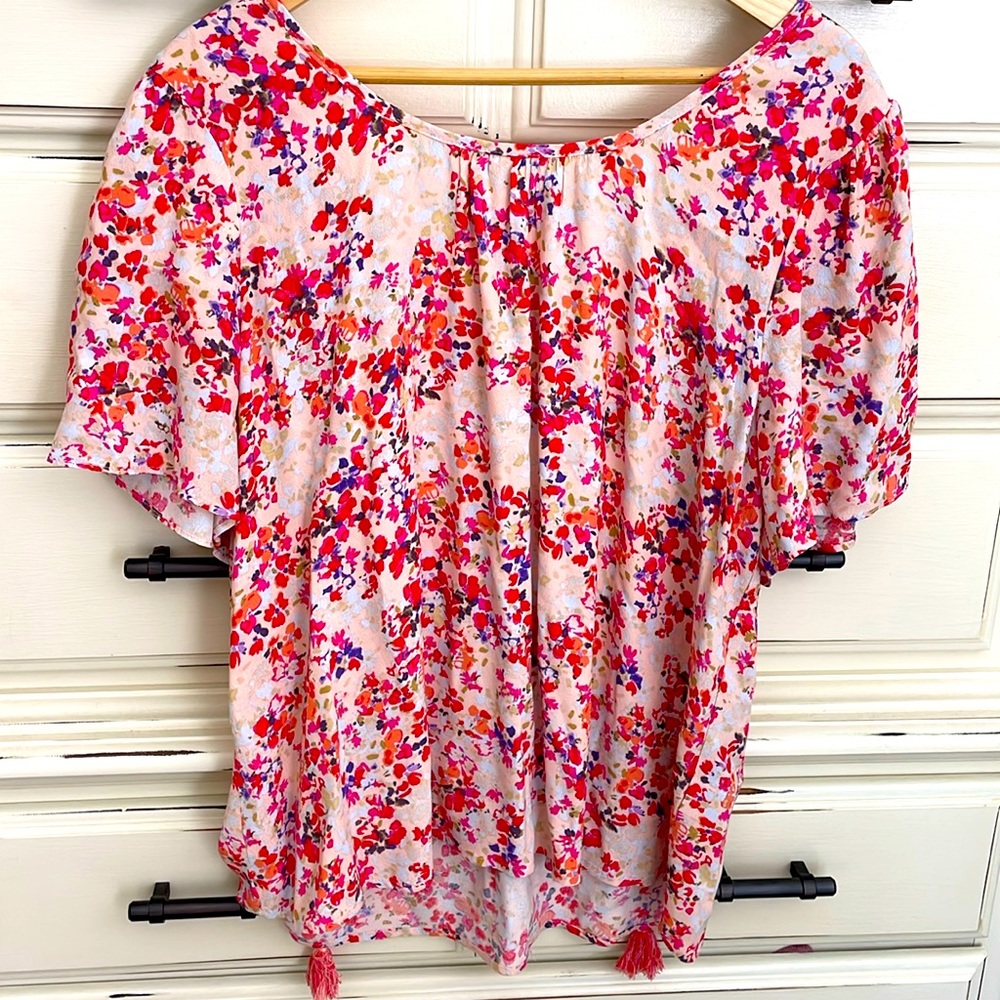 Love, stitch, floral, top size large